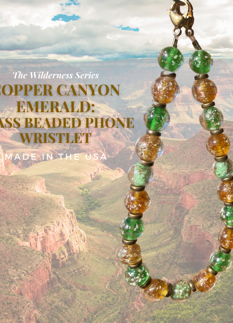 Copper Canyon Emerald - Handmade Phone Wristlets