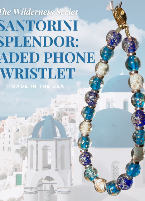 Santorini Splendor - Handmade Phone Wristlets