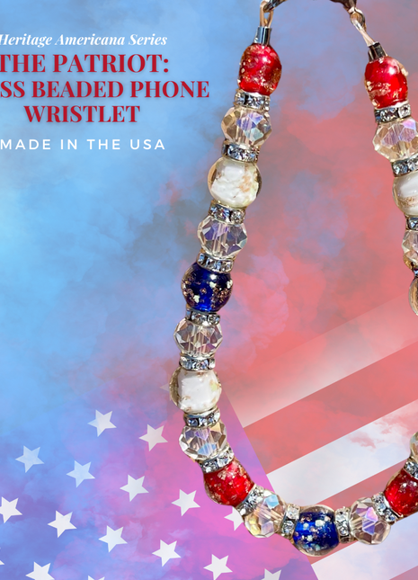 The Patriot: Handmade Glass Phone Wristlet