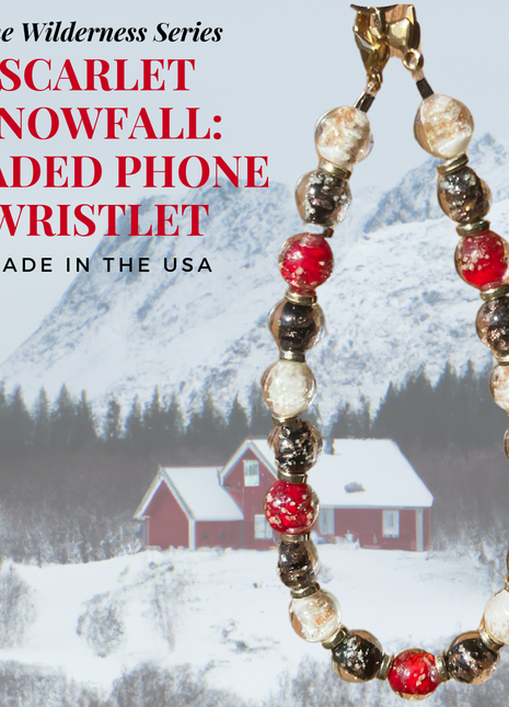 Scarlet Snowfall - Handmade Phone Wristlets